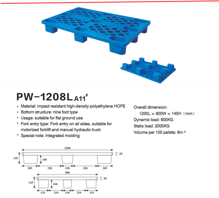 Massimizzare l'efficienza di stoccaggio pallet di plastica impilabile in blu resistente alla corrosione