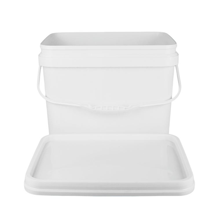 PP 100% materie prime secchio di plastica quadrata con resistenza agli urti bianco o altro
