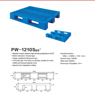 Pallet di plastica impilabile resistente alla corrosione per un'efficiente conservazione