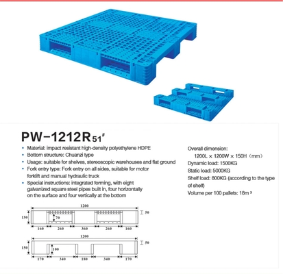 Imballaggio di magazzino pallet di plastica impilabile per imballaggi affidabili