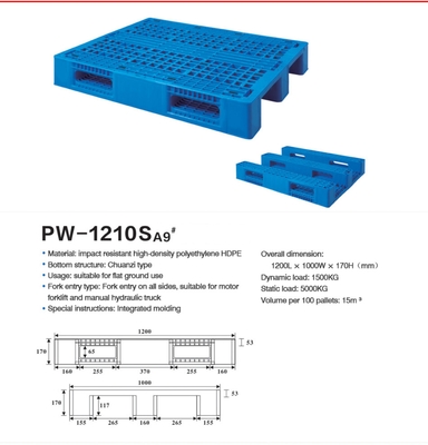 Stampaggio ad iniezione ispessito pallet di plastica dello scaffale del carrello elevatore del magazzino