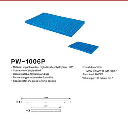 Palette di plastica versatile impilata per varie necessità di imballaggio