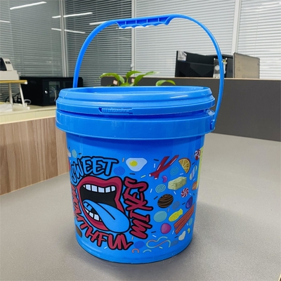 Secchi di plastica rotondi del commestibile piccoli con la maniglia conveniente