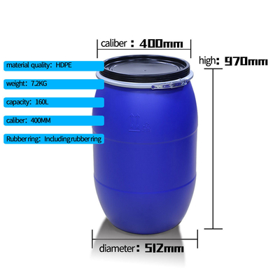 tamburo di plastica chimico del barilotto del grande secchio della bocca del secchio della flangia 160L