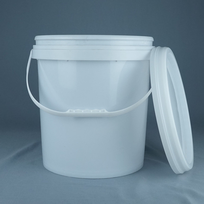 Bottile di plastica di grado alimentare impilabile con coperchio e manico bianco riciclabile da -40°F a 180°F