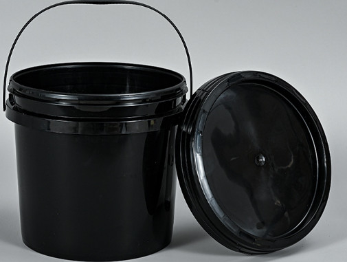 0Spessore.8-1.5 mm secchio di plastica rotondo con manico di plastica / metallo logo personalizzato