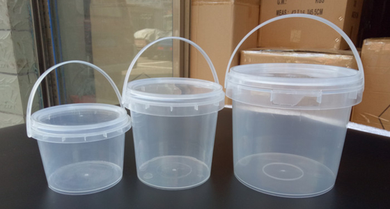 Secchio di plastica trasparente con superficie liscia con IML / Termotrasferimento / Serigrafia