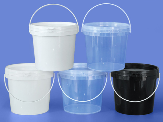 Bottile di qualità alimentare bianco rotondo resistente agli UV riutilizzabile / secchio alimentare con coperchio