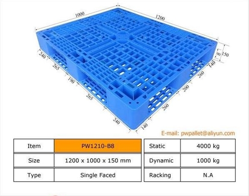 Palette di imballaggio con OEM Palette di plastica impilabili MOQ 450pcs