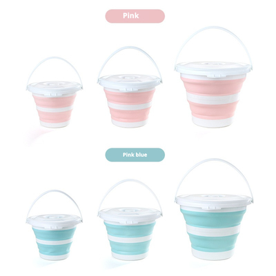 Disegno di risparmio di spazio di un secchio di plastica pieghevole da 10 litri per il campeggio Lavaggio auto Avventure all'aria aperta
