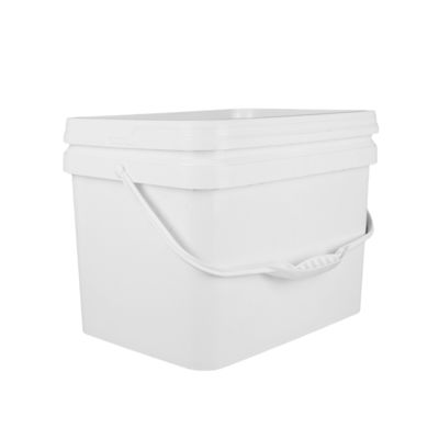 PP 100% materie prime secchio di plastica quadrata con resistenza agli urti bianco o altro