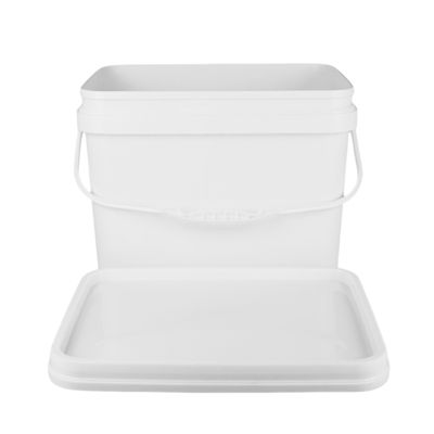 PP 100% materie prime secchio di plastica quadrata con resistenza agli urti bianco o altro