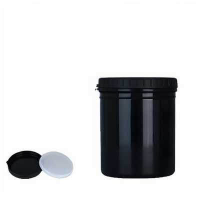 Vasetto in plastica ecologica con tappo a ribalta e fondo in un unico pezzo riciclabile