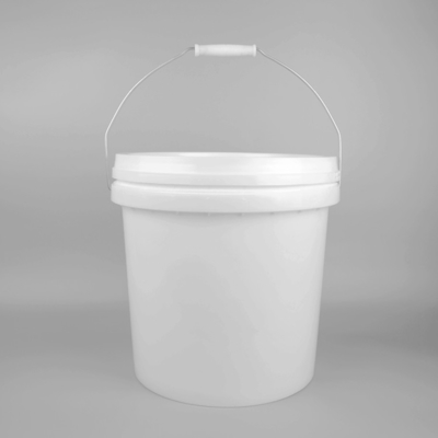 Bottile di vernice di plastica rossa con manico e disegno impermeabile