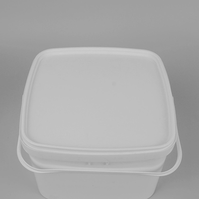 Secchi di plastica del quadrato bianco di certificazione ISO9001 3 litri