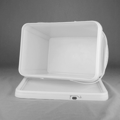 Tamburo rettangolare di imballaggio di plastica del commestibile 20kg con il coperchio e le maniglie doppie
