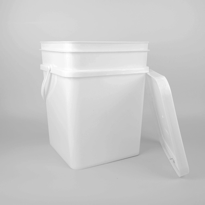 bianco di plastica del secchio del quadrato del PE di 18L pp con buon sigillando coperchio