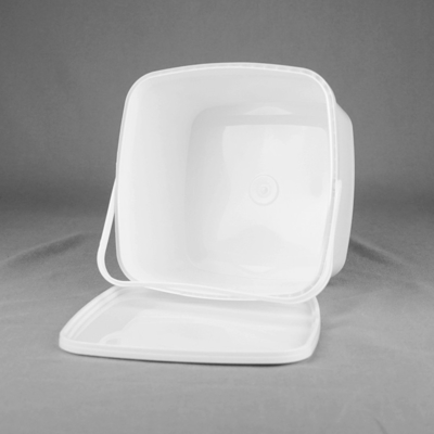 Secchi di plastica del quadrato bianco di certificazione ISO9001 3 litri