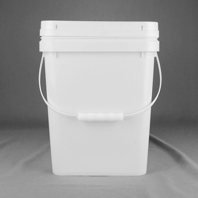 Bottile di plastica quadrata bianca resistente a sostanze chimiche con manico e coperchio