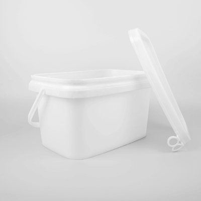 5L pp foggiano i secchi di plastica del quadrato bianco del secchio di stoccaggio rettangolari