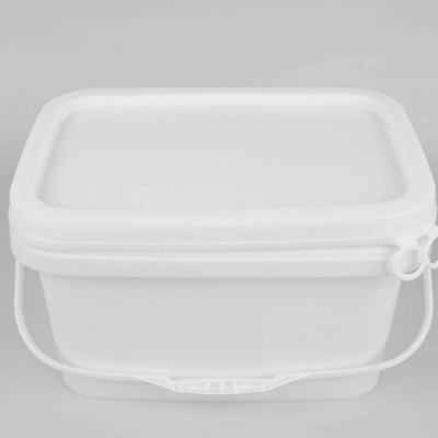 5L pp foggiano i secchi di plastica del quadrato bianco del secchio di stoccaggio rettangolari