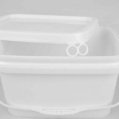 5L pp foggiano i secchi di plastica del quadrato bianco del secchio di stoccaggio rettangolari