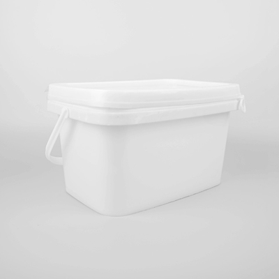 5L pp foggiano i secchi di plastica del quadrato bianco del secchio di stoccaggio rettangolari